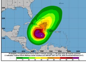 Melissa ya es huracán y podría intensificarse, informó el CNH